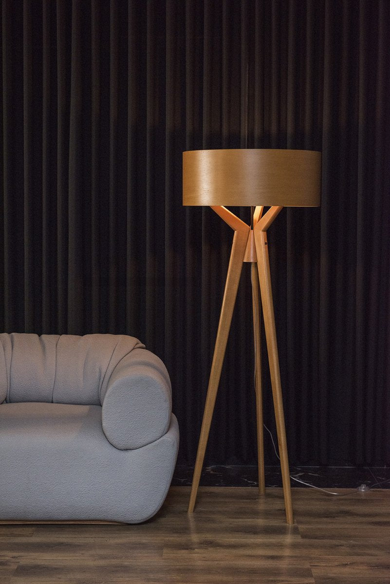 Navi Floor Lamp – Wooden Dome