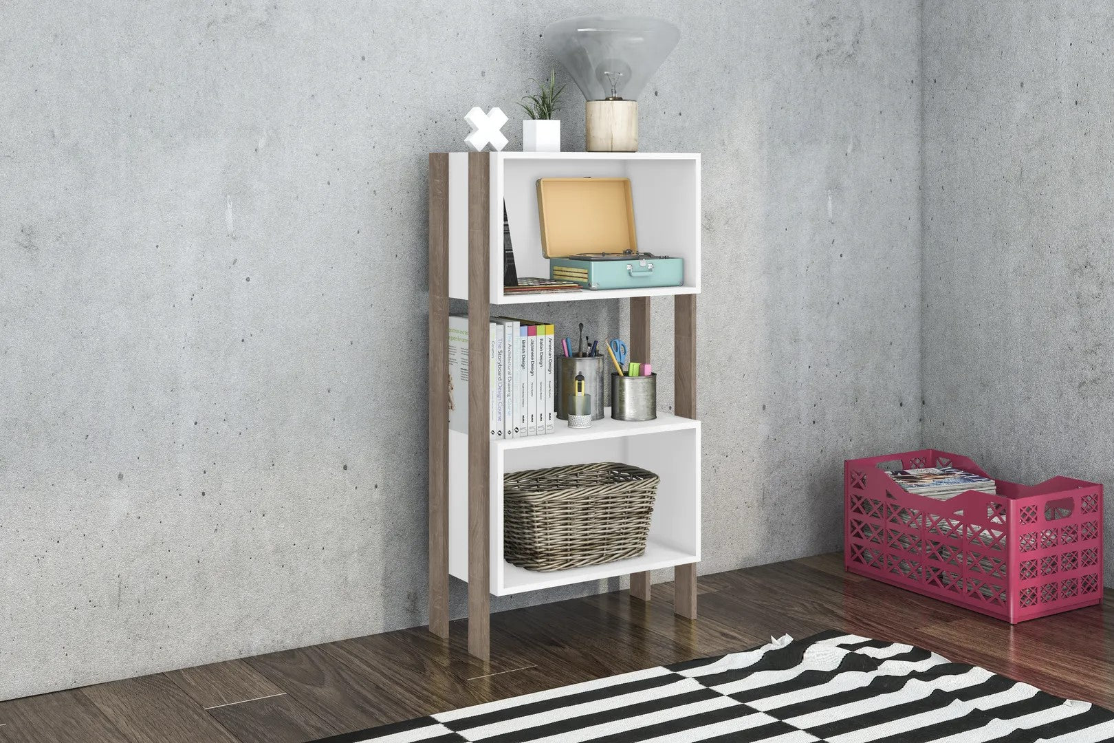 RETRO Two-Shelf Bookcase