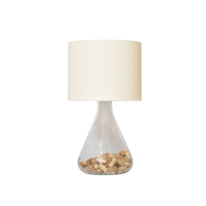 VETRO Lais Walnut Table Lamp – Orion Linen Shade