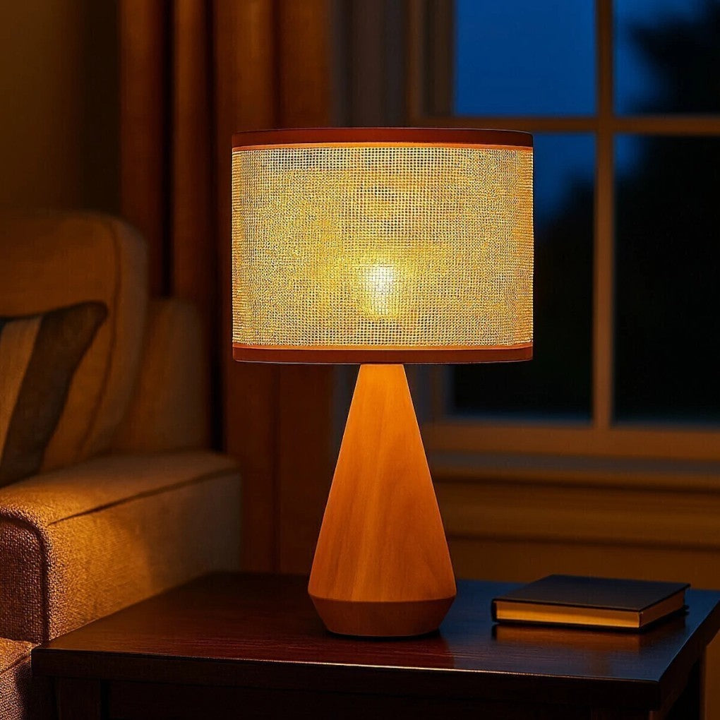 Garabe Conical Chestnut Table Lamp – Straw Shade