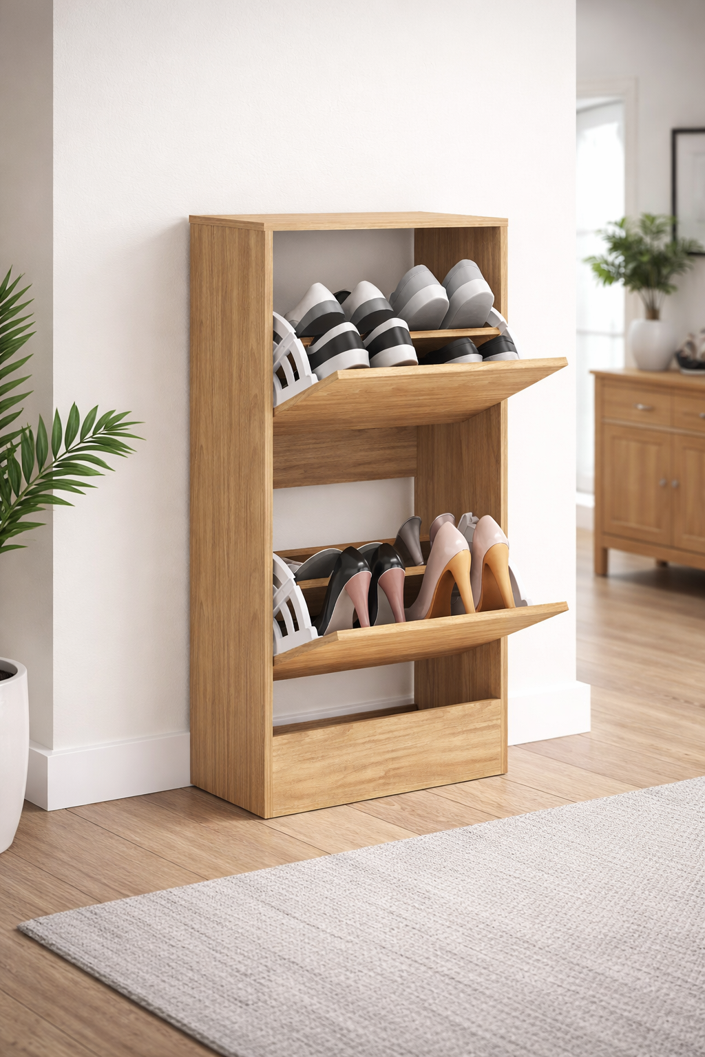 Two-Tier Shoe Storage Cabinet