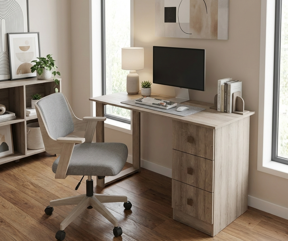 Three-Drawer Home Office Desk