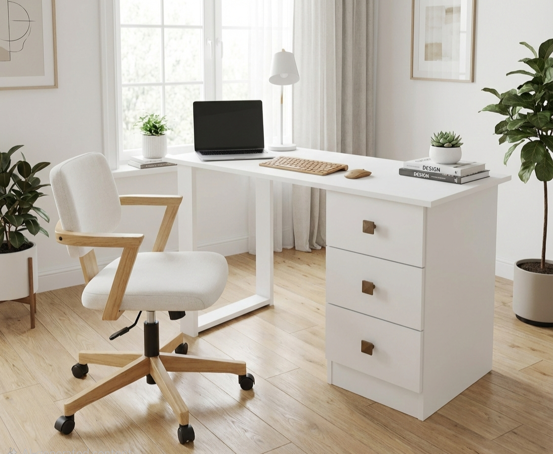Three-Drawer Home Office Desk